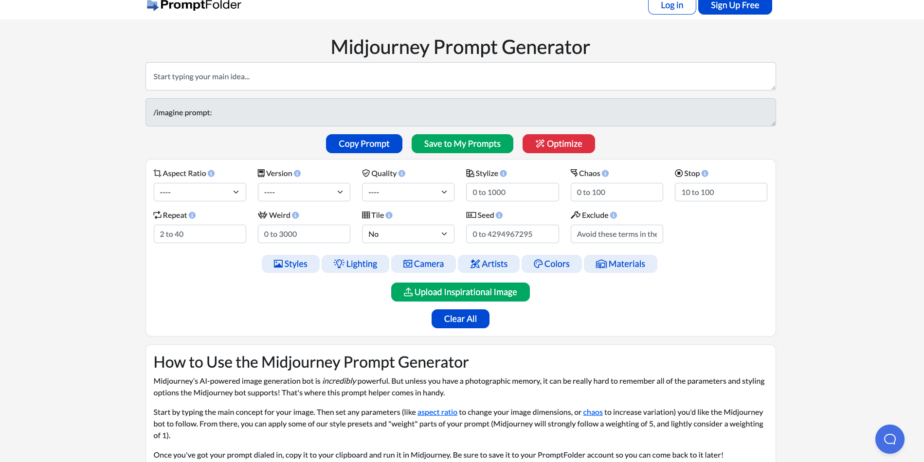 MidJourney Prompt Helper: Ottimizza le Indicazioni a MidJourney